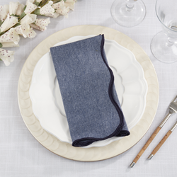 Saro Lifestyle 1069 Recycled Scallop Border Napkin