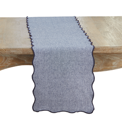 saro lifestyle 1069 Recycled Scallop Border Runner