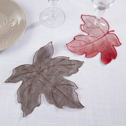 Saro Lifestyle 1091 Leaf Design Doily