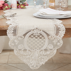 Saro Lifestyle 1109 Embroidered Lace Runner