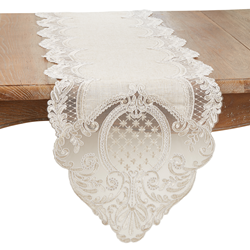 saro lifestyle 1109 Embroidered Lace Runner