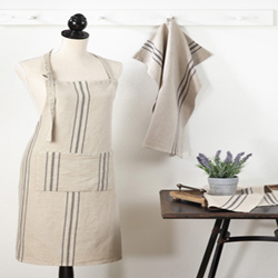 Saro Lifestyle 1117 Striped Linen Apron