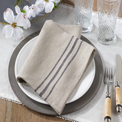 Saro Lifestyle 1117 Striped Linen Napkin