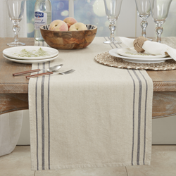Saro Lifestyle 1117 Striped Linen Runner