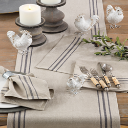 Saro Lifestyle 1117 Striped Linen Runner