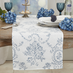 Saro Lifestyle 1162 Toile Floral Runner