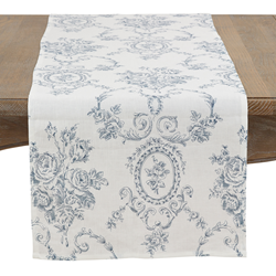 saro lifestyle 1162 Toile Floral Runner
