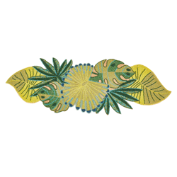 saro lifestyle 1165 Beaded Tropical Leaves Runner
