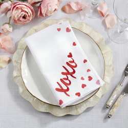 Saro Lifestyle 1196 Embroidered XOXO Napkin
