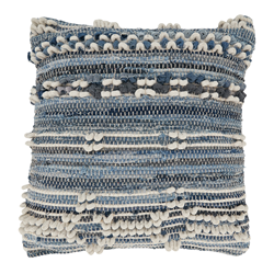saro lifestyle 1213 Denim Chindi Pillow