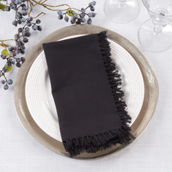 Saro Lifestyle 1234 Fringed Design Napkin