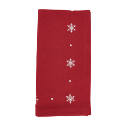 saro lifestyle 1252 Embroidered Snowflake Napkin