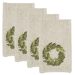 Saro Lifestyle 1262 Embroidered Wreath Napkin