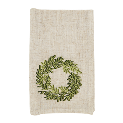 saro lifestyle 1262 Embroidered Wreath Napkin