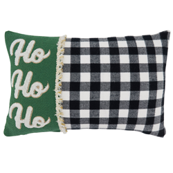 saro lifestyle 1326 Buffalo Plaid Ho Ho Ho Pillow