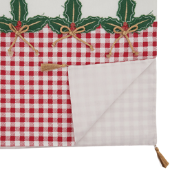 Saro Lifestyle 1328 Buffalo Plaid Holly Runner