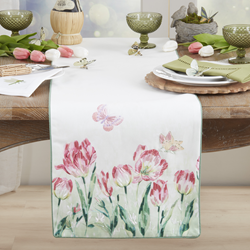 Saro Lifestyle 1551 Embroidered Floral Runner