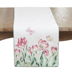 Saro Lifestyle 1551 Embroidered Floral Runner
