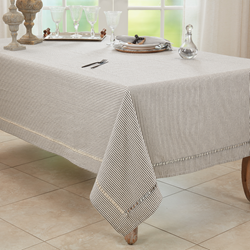 Saro Lifestyle 1563 Stripe Hemstitch Tablecloth