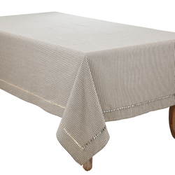 saro lifestyle 1563 Stripe Hemstitch Tablecloth