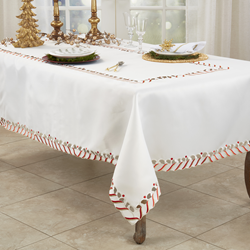 Saro Lifestyle 1633 Candy Cane Tablecloth