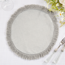 Saro Lifestyle 1688 Stonewashed Fringe Placemat