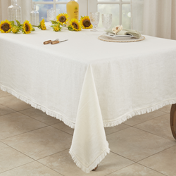 Saro Lifestyle 1688 Stonewashed Fringe Tablecloth