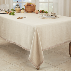 Saro Lifestyle 1688 Stonewashed Fringe Tablecloth
