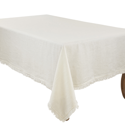 saro lifestyle 1688 Stonewashed Fringe Tablecloth