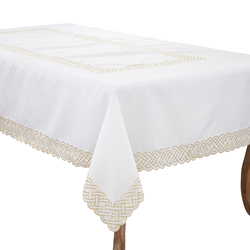 saro lifestyle 1729 Braid Emroidered Tablecloth