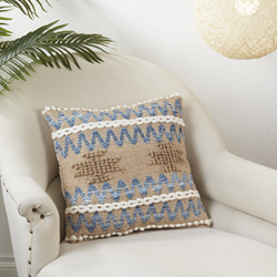 Saro Lifestyle 1747 Multi Texture Chindi Pillow