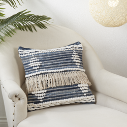 Saro Lifestyle 1757 Chindi Fringe Pillow