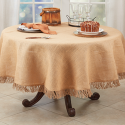 Saro Lifestyle 1837 Jute Tassel Tablecloth