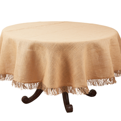 saro lifestyle 1837 Jute Tassel Tablecloth