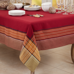Saro Lifestyle 1873 Plaid Border Tablecloth