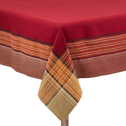 saro lifestyle 1873 Plaid Border Tablecloth