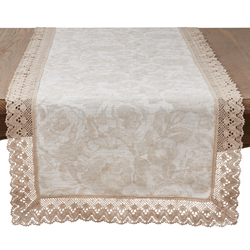saro lifestyle 1916 Jacquard Lace Trim Runner