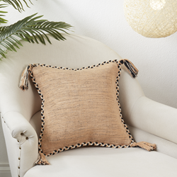 Saro Lifestyle 2032 Braided Border Tassel Pillow