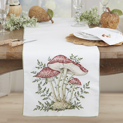 Saro Lifestyle 2036 Embroidered Mushroom Runner
