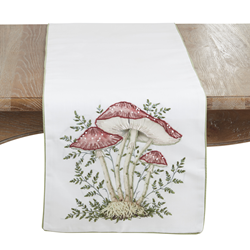 saro lifestyle 2036 Embroidered Mushroom Runner