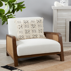 Saro Lifestyle 206 Tufted Block Print Pillow