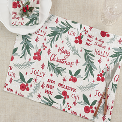 Saro Lifestyle 2128 Holly Christmas Placemat
