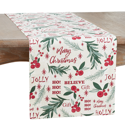 saro lifestyle 2128 Holly Christmas Runner