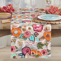 Saro Lifestyle 2142 Floral Embroidered Runner
