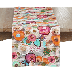 saro lifestyle 2142 Floral Embroidered Runner