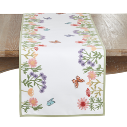 saro lifestyle 223 Flowers And Butterflies Runner