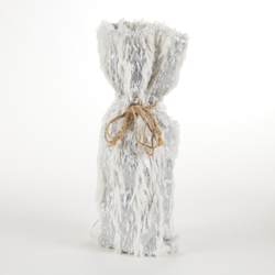 Saro Lifestyle 2323 Foil Print Faux Fur Bottle Bag