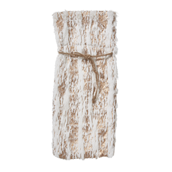 saro lifestyle 2323 Foil Print Faux Fur Bottle Bag