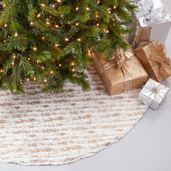 saro lifestyle 2323 Foil Print Faux Fur Tree Skirt