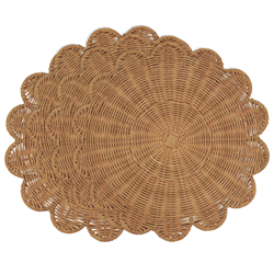 Saro Lifestyle 2408 Scalloped Rattan Placemat